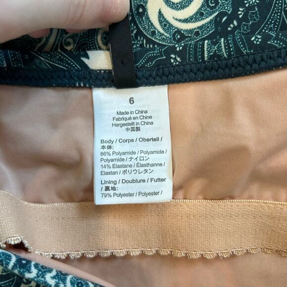 J.Crew Women's Bandeau One Piece Swimsuit Ratti Midnight Paisley Beach Size 6 - Picture 5 of 6